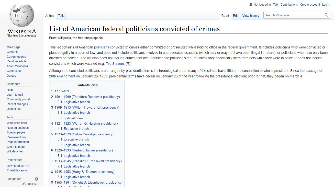 List of American federal politicians convicted of crimes ...