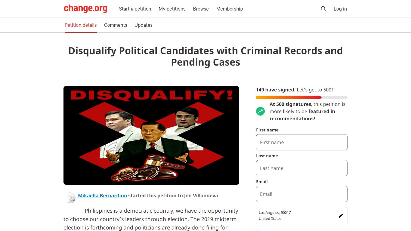 Disqualify Political Candidates with Criminal Records and ...